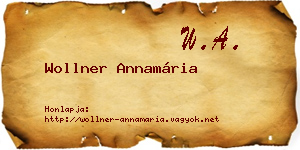 Wollner Annamária névjegykártya
